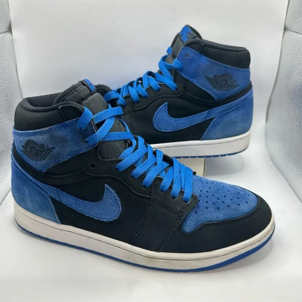 Air Jordan 1 Retro High OG Royal Reimagined Black Sneakers | Men's 10.5 US | EUC